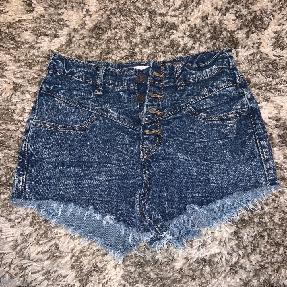 Denim High Rise Short Shorts
